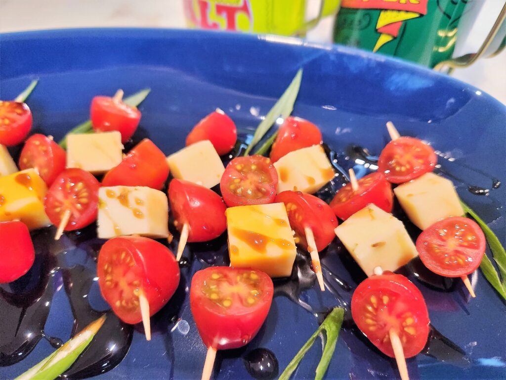 Tomatoes and Cheese with Balsamic Glaze