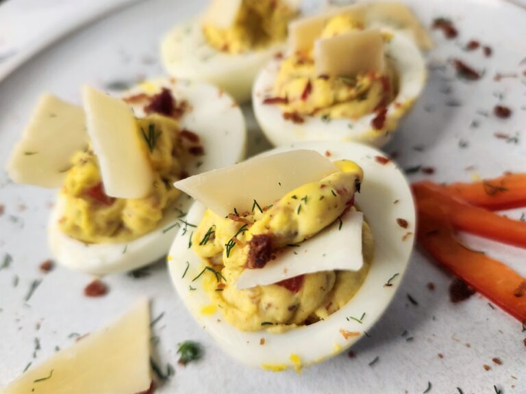 Zippy Bell Pepper Deviled Eggs