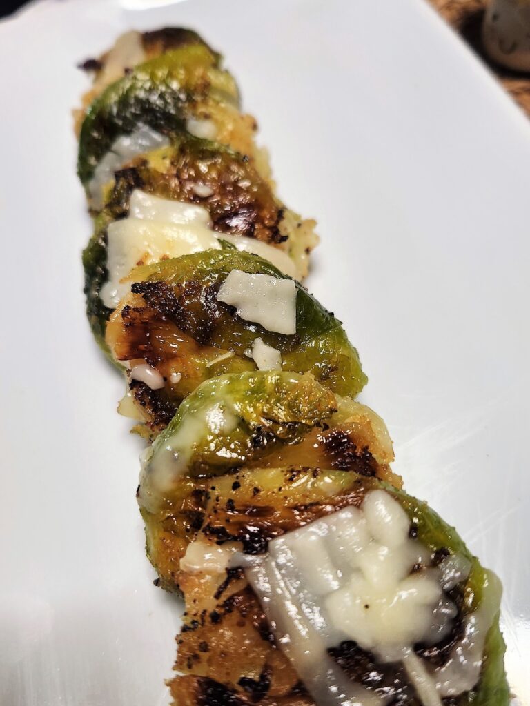 Smashed Cheesy Brussel Sprouts