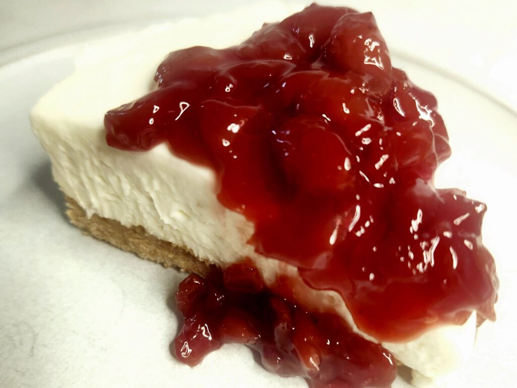 Best No Bake Cheesecake with Tart Cherry Pie topping