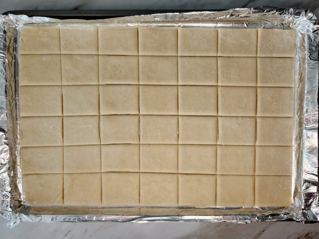 Puff Pastry cut into equal squares