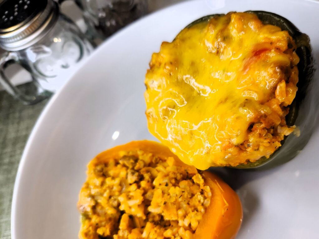 Ready to eat Easy Cheesy Stuffed Bell Peppers