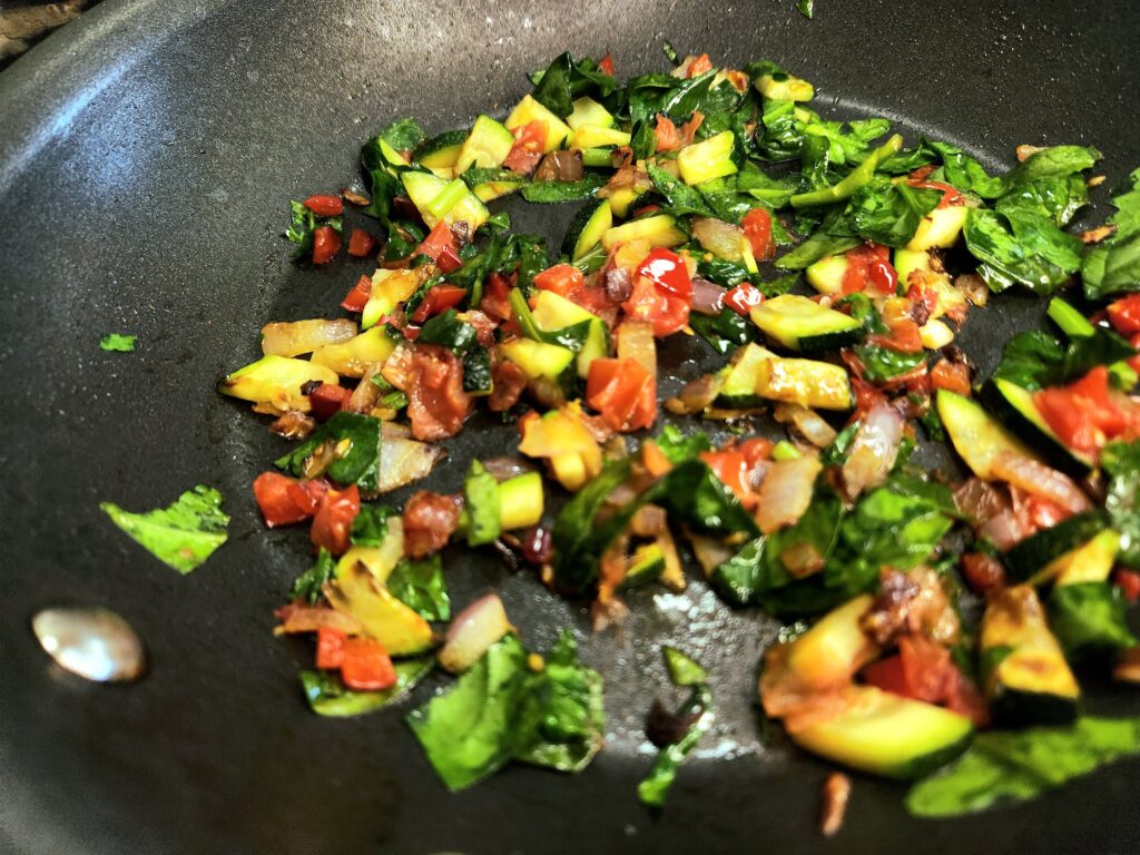 Sauté ingredients for Personalized Mini Frittatas