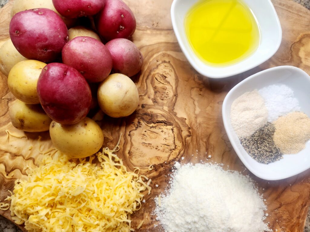 Ingredients for Cheesy Smashed Potatoes