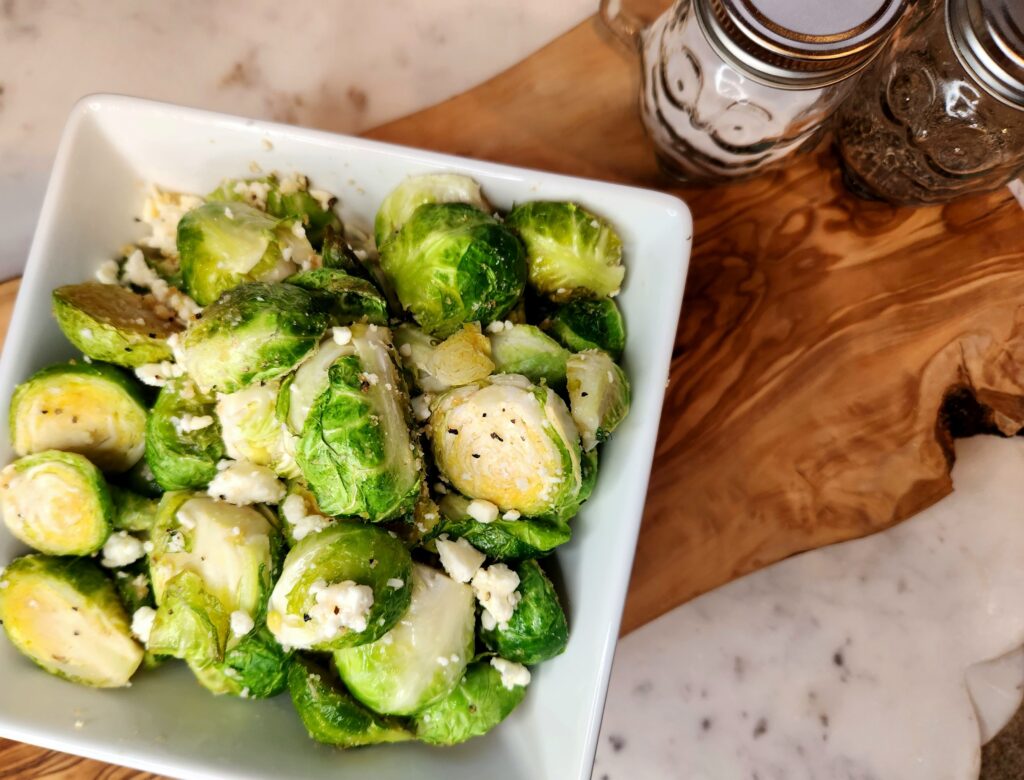 Ready to eat Roasted Brussels Sprouts with Feta