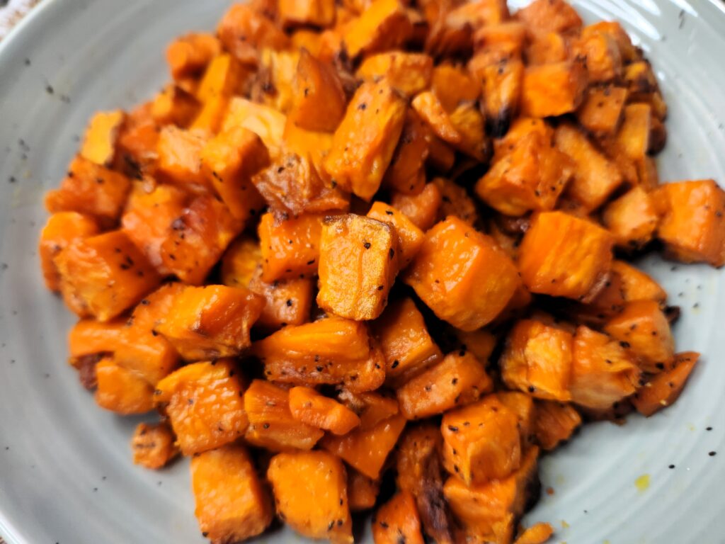 Roasted Sweet Potatoes ready to eat
