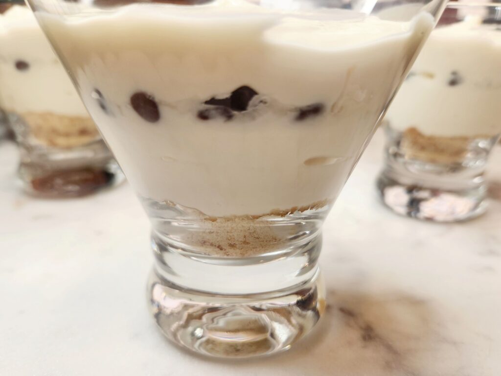 Side view of Chocolate Chip Coconut Parfait