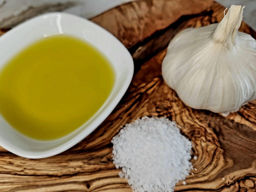 Ingredients for Extra Garlicy Garlic Bread