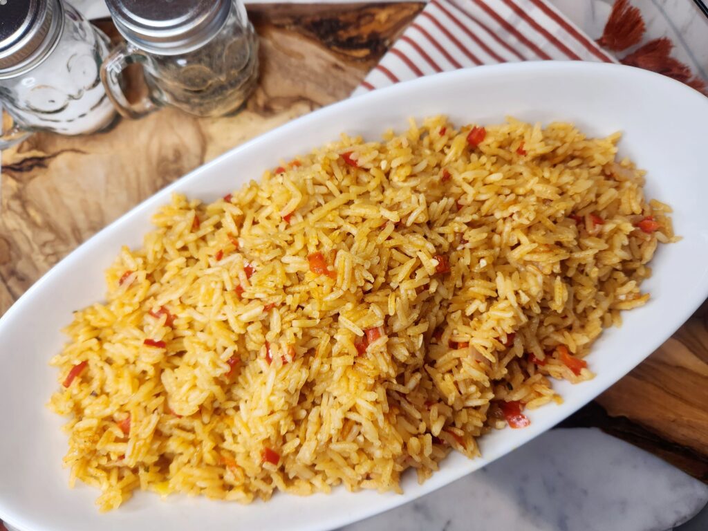 Onion and Bell Pepper Buttery Rice ready to eat