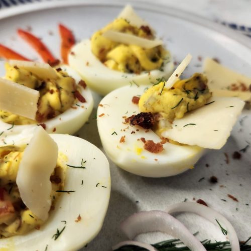 Zippy Bell Pepper Deviled Eggs